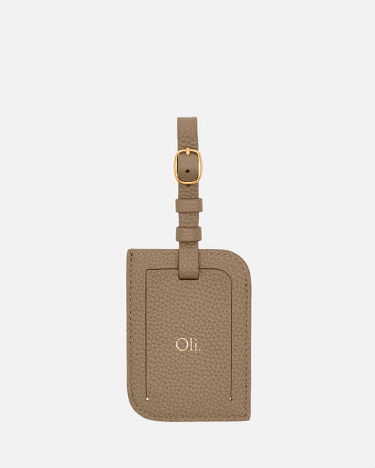Image of Badge & Pass Holders. Product name - Olivia Luggage Tag Sepia in Sepia colour by brand - The Daily Edited