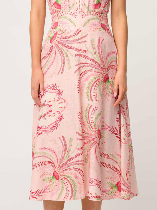 Image of a model wearing Skirts. Productname: Once Was Estrella Skirt in Palmarosa colour by brand - Once Was