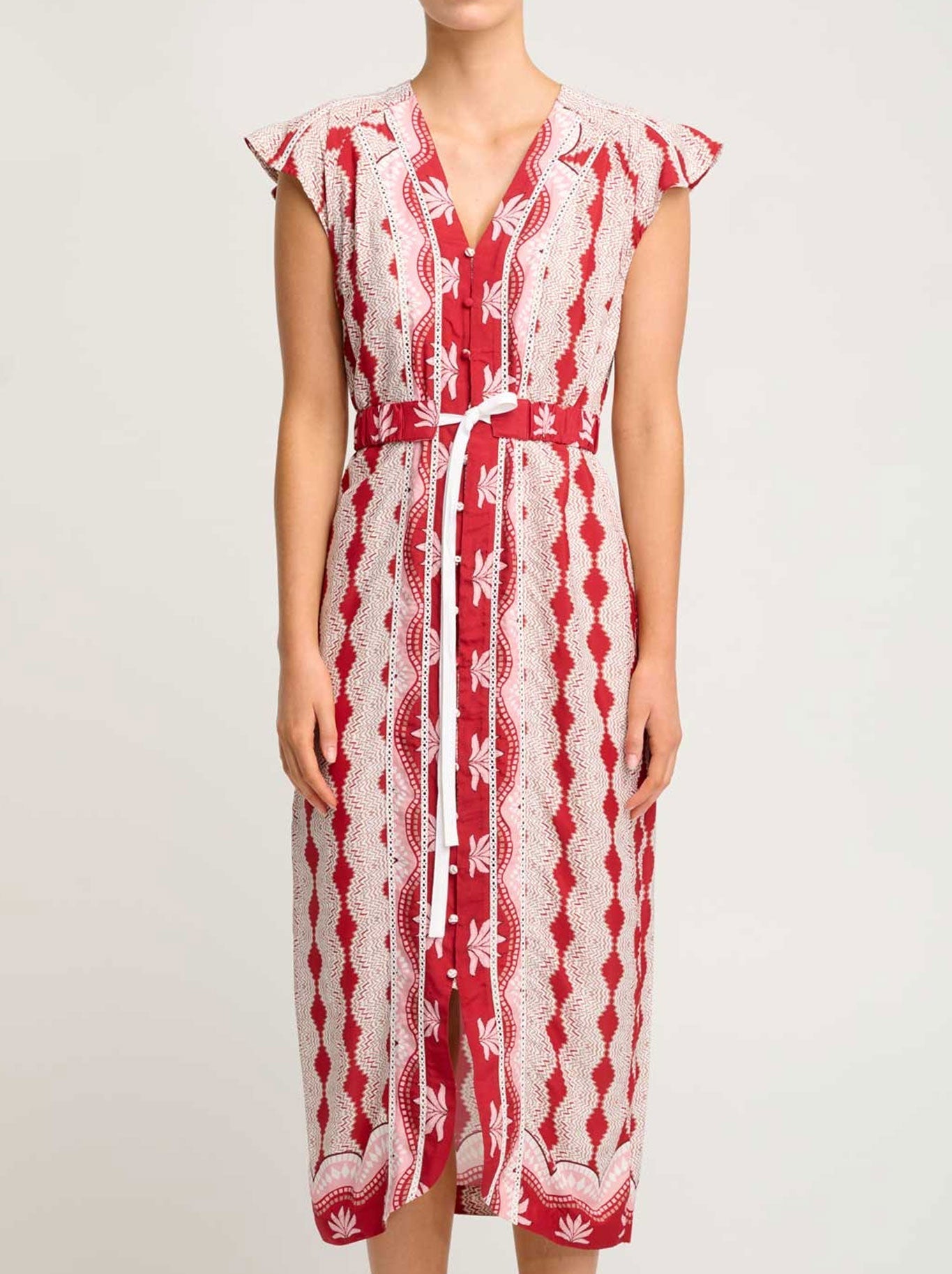 Image of Dresses. Productname: ONCE WAS MAYA DRESS in Marakesh Ruby colour by brand - Once Was