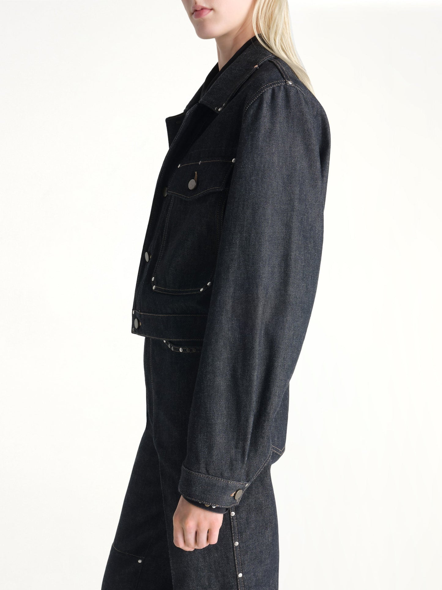 LEMAIRE Cropped Blouson With Studs (Indigo)