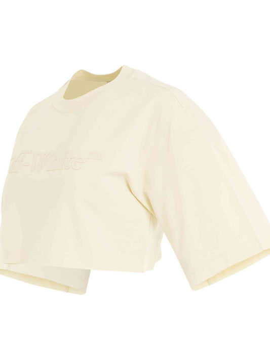 OFF-WHITE Big Logo X Crop T-Shirt (Beige)