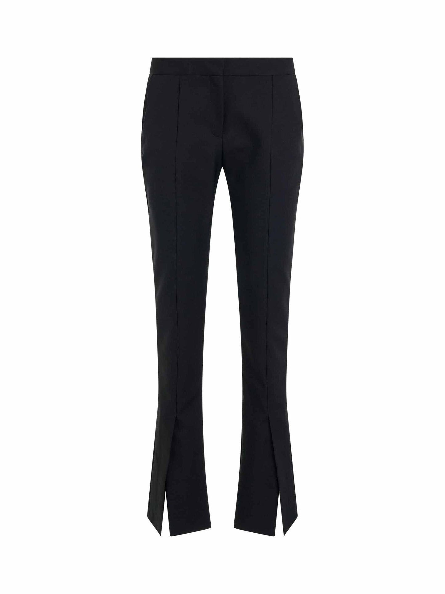 Image of a model wearing Pants. Productname: OFF-WHITE Tech Drill Basic Slim Fit Pant in BLACK colour by brand - OFF-WHITE