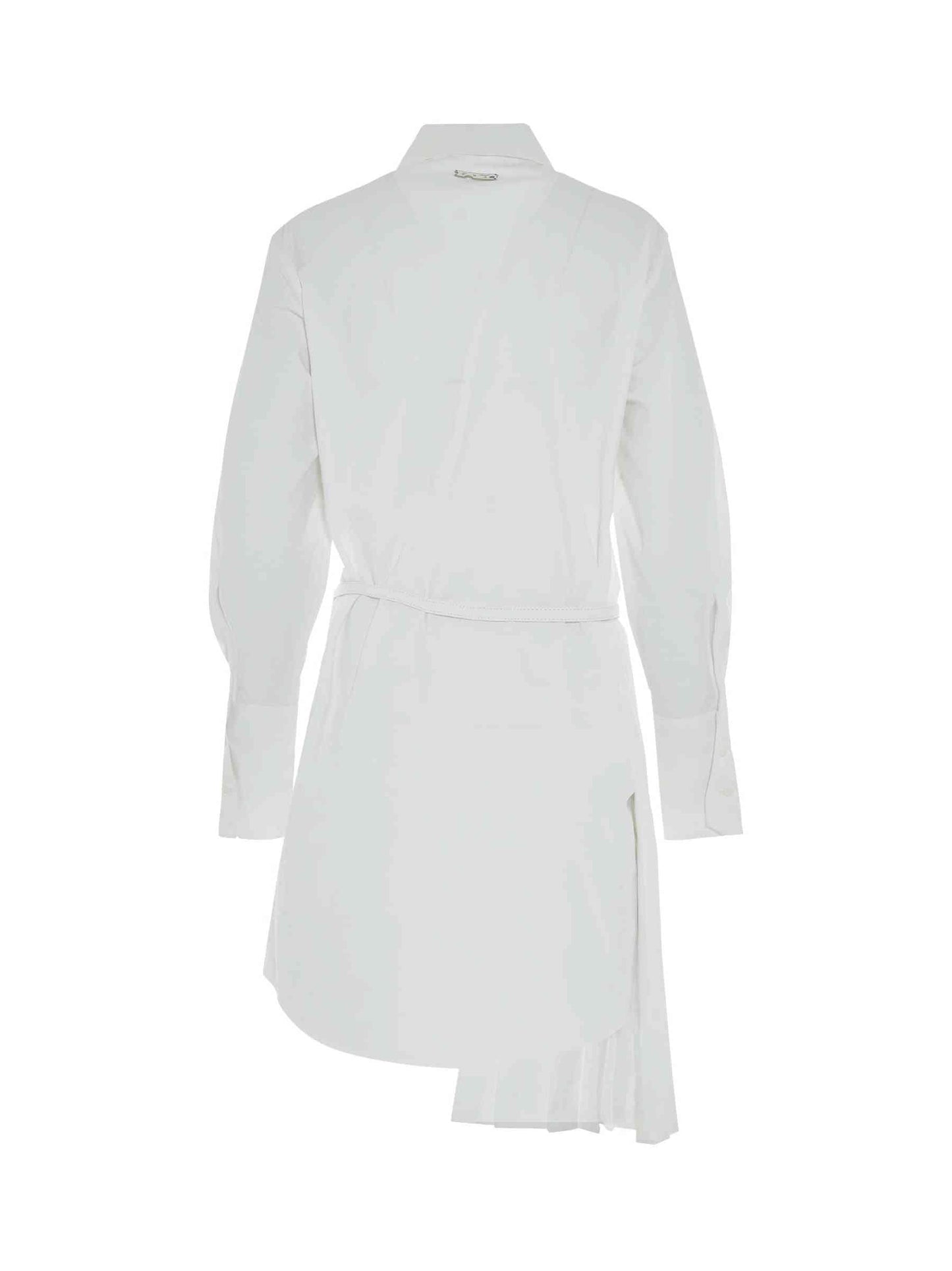 OFF-WHITE Popel Plisse Shirt Dress (White)