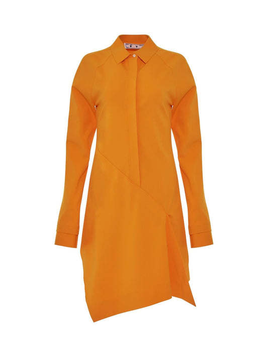 Image of Dresses. Productname: OFF-WHITE Jer Short Panel Shirt Dress in ORANGE colour by brand - OFF-WHITE