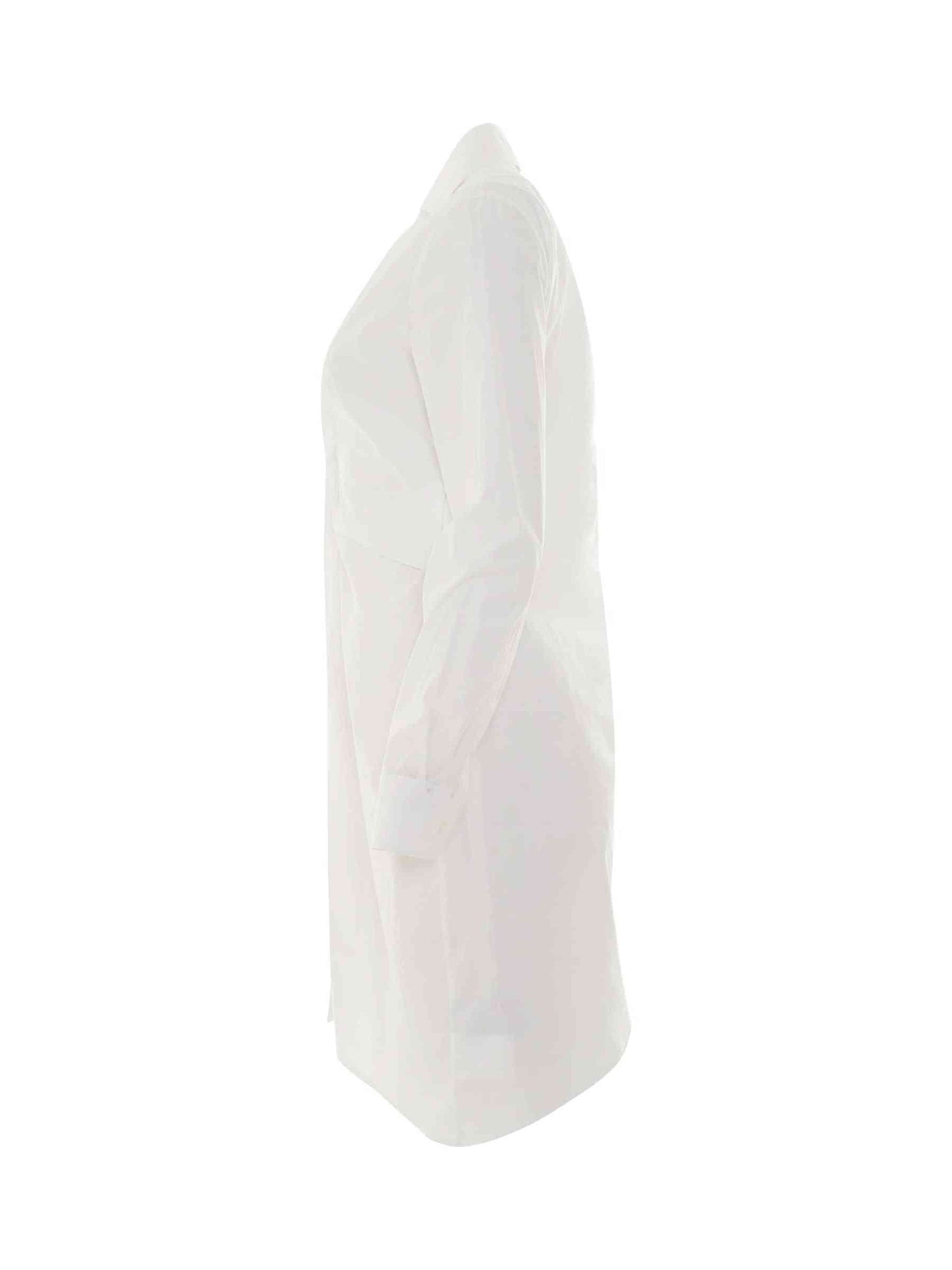 OFF-WHITE Popeline Draped Shirt Dress (White)