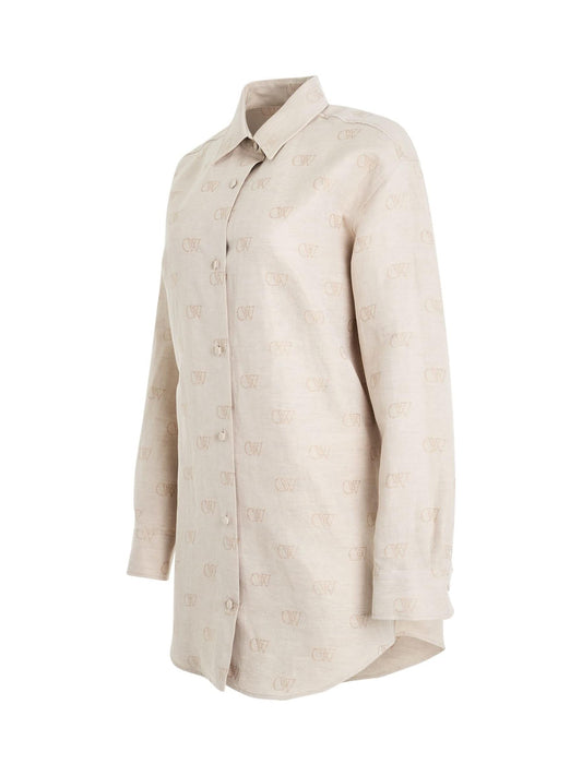 OFF-WHITE Linen Jacquard Overshirt (Cream)