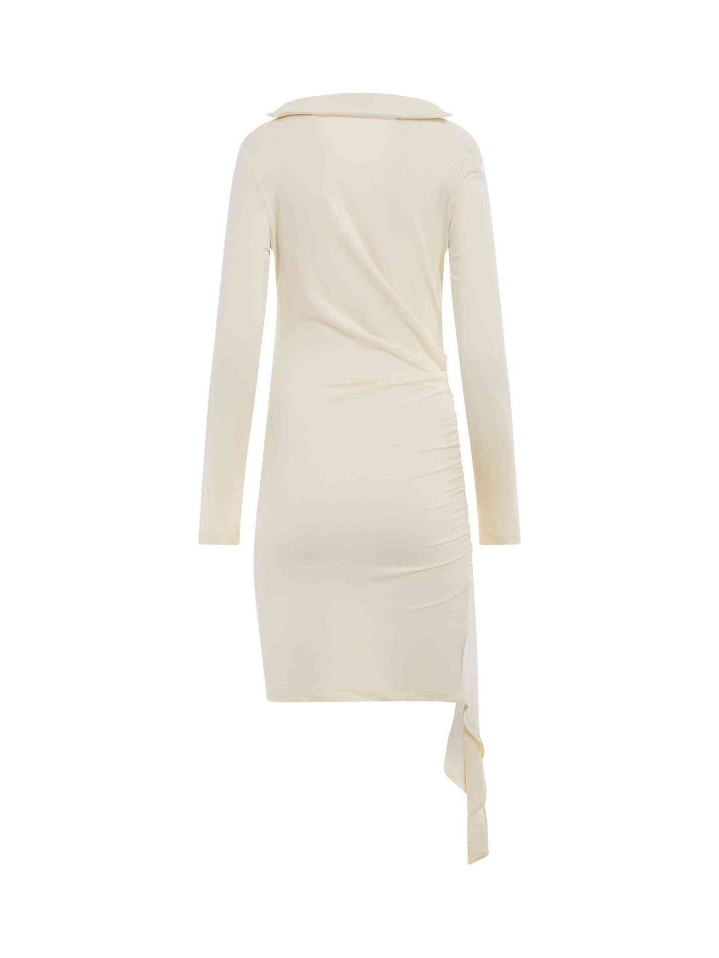 OFF-WHITE Viscose Crepe Draped Mini Dress (White)