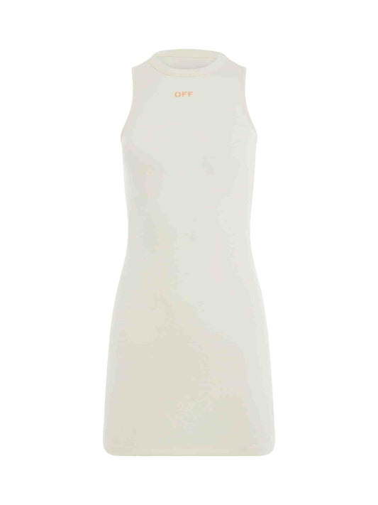 Image of Dresses. Productname: OFF-WHITE Sleek Rowing Dress in WHITE colour by brand - OFF-WHITE