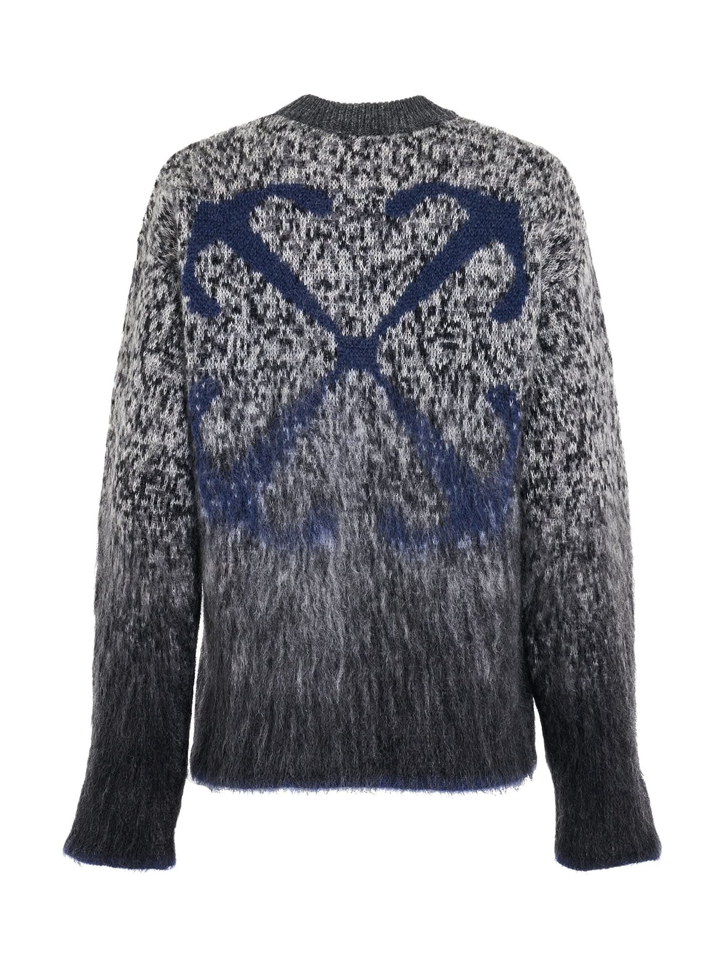 OFF-WHITE Fuzzy Mohair Arrow Knitwear (Grey)