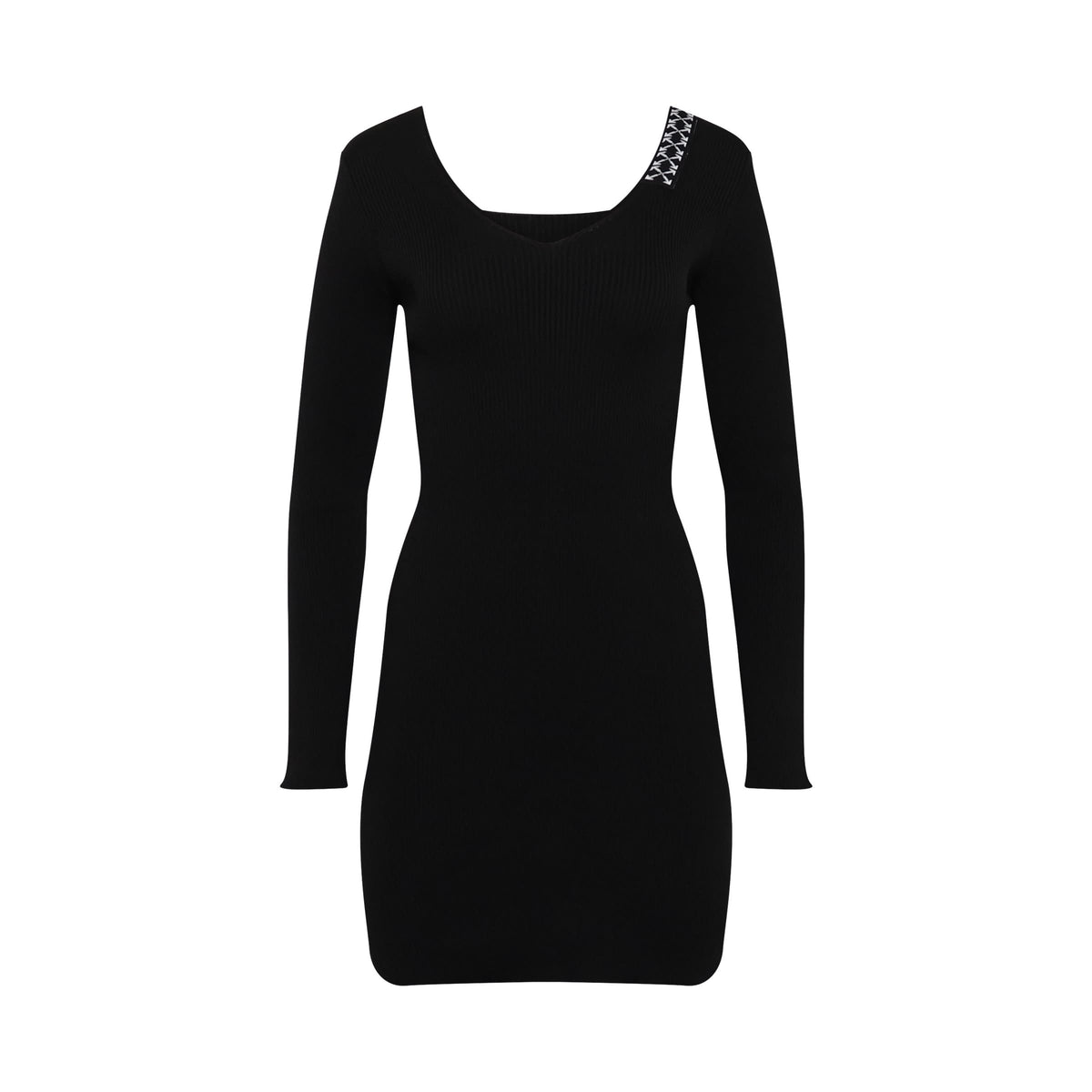 Image of Dresses. Product name - Bold Long Sleeve Dress in Black colour by brand - OFF-WHITE