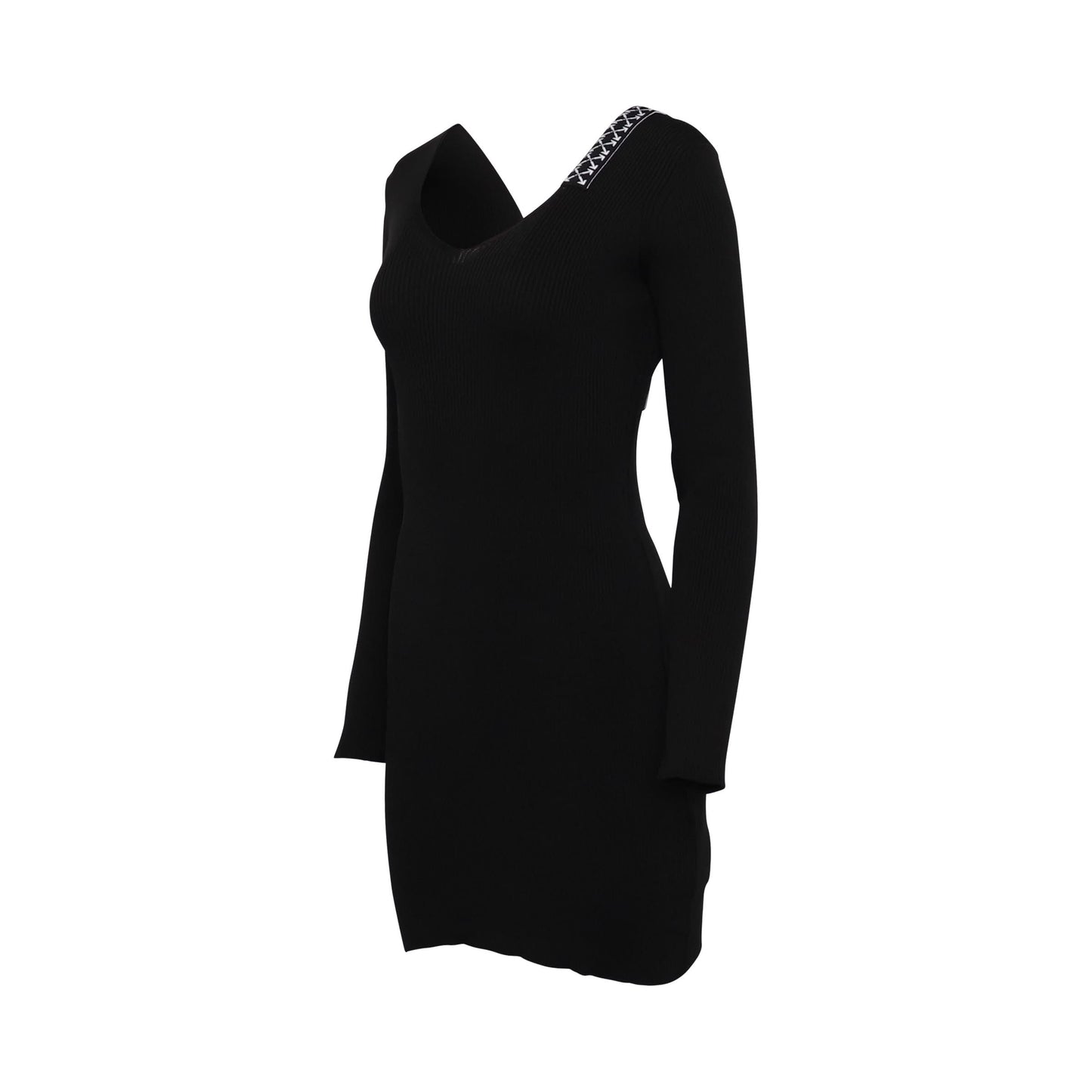 OFF-WHITE Bold Long Sleeve Dress (Black/White)