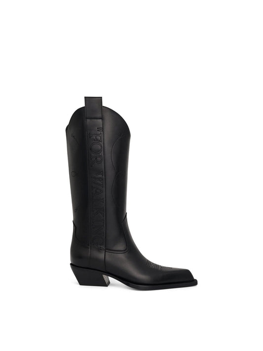 Image of Boots. Productname: OFF-WHITE "For Walking" Texan Boot in BLACK colour by brand - OFF-WHITE