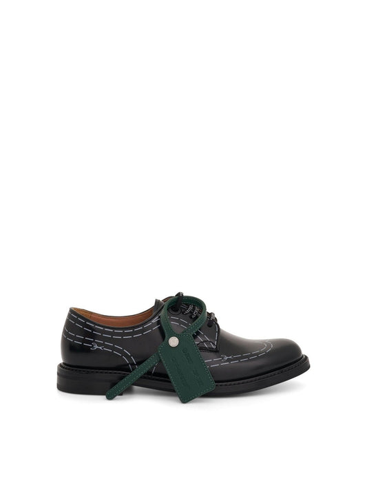 Image of Shoes. Product name - Off-White x Church's Shannon Shoe in Black colour by brand - OFF-WHITE