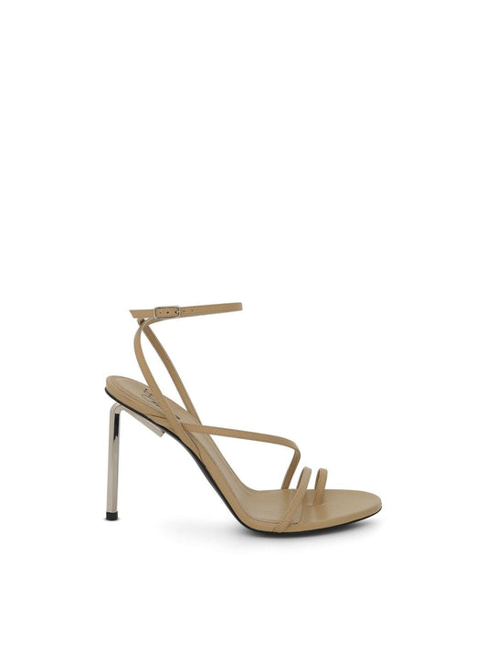 Image of Sandals. Productname: OFF-WHITE Nappa High Allen Multi Sandal in BROWN colour by brand - OFF-WHITE