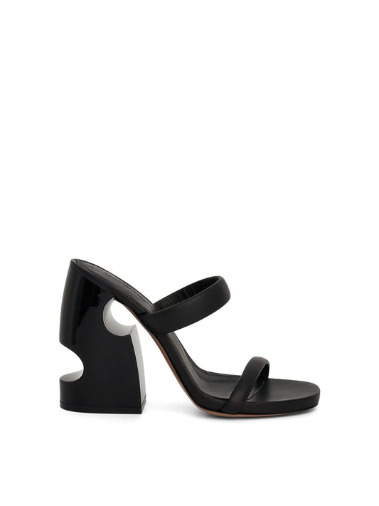 Image of Sandals. Productname: OFF-WHITE Tonal Meteor Block Mule in BLACK colour by brand - OFF-WHITE