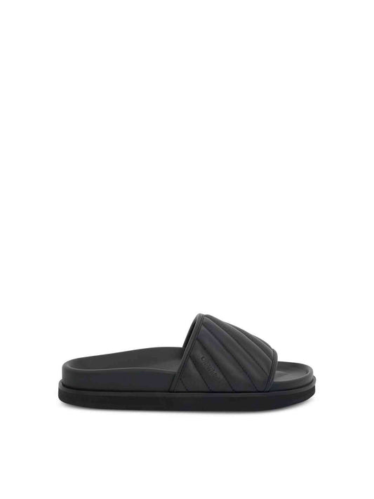 Image of Sandals. Productname: OFF-WHITE Cloud Diagonal Slider in BLACK colour by brand - OFF-WHITE
