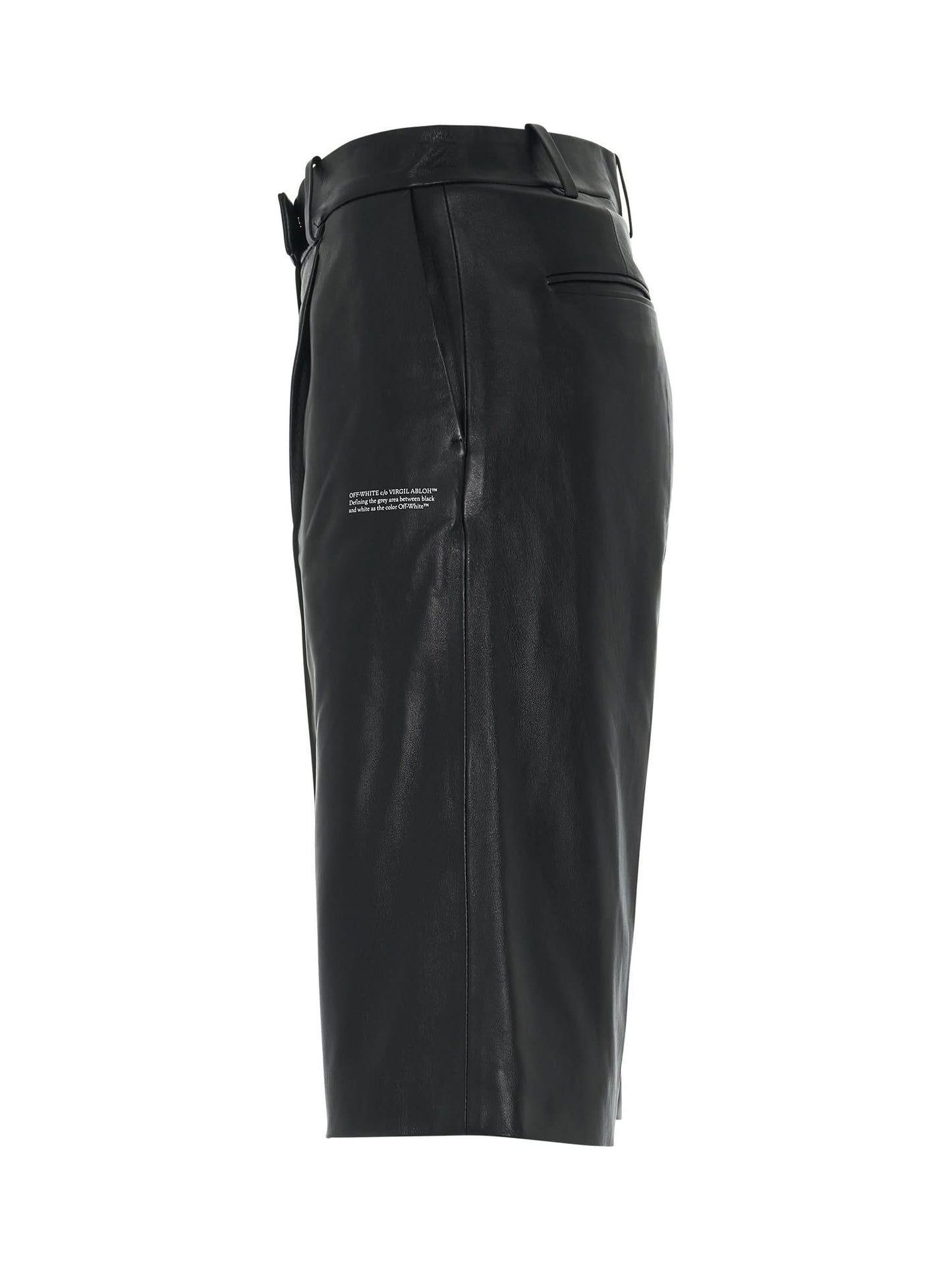 OFF-WHITE Leather Formal Shorts (Black)