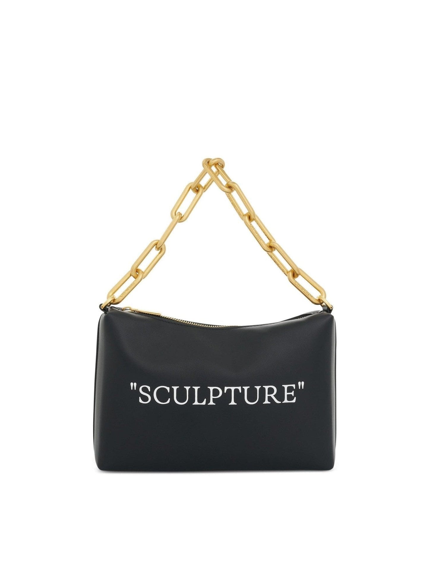 Image of Bags. Product name - Block Pouch Quote Bag in Black colour by brand - OFF-WHITE