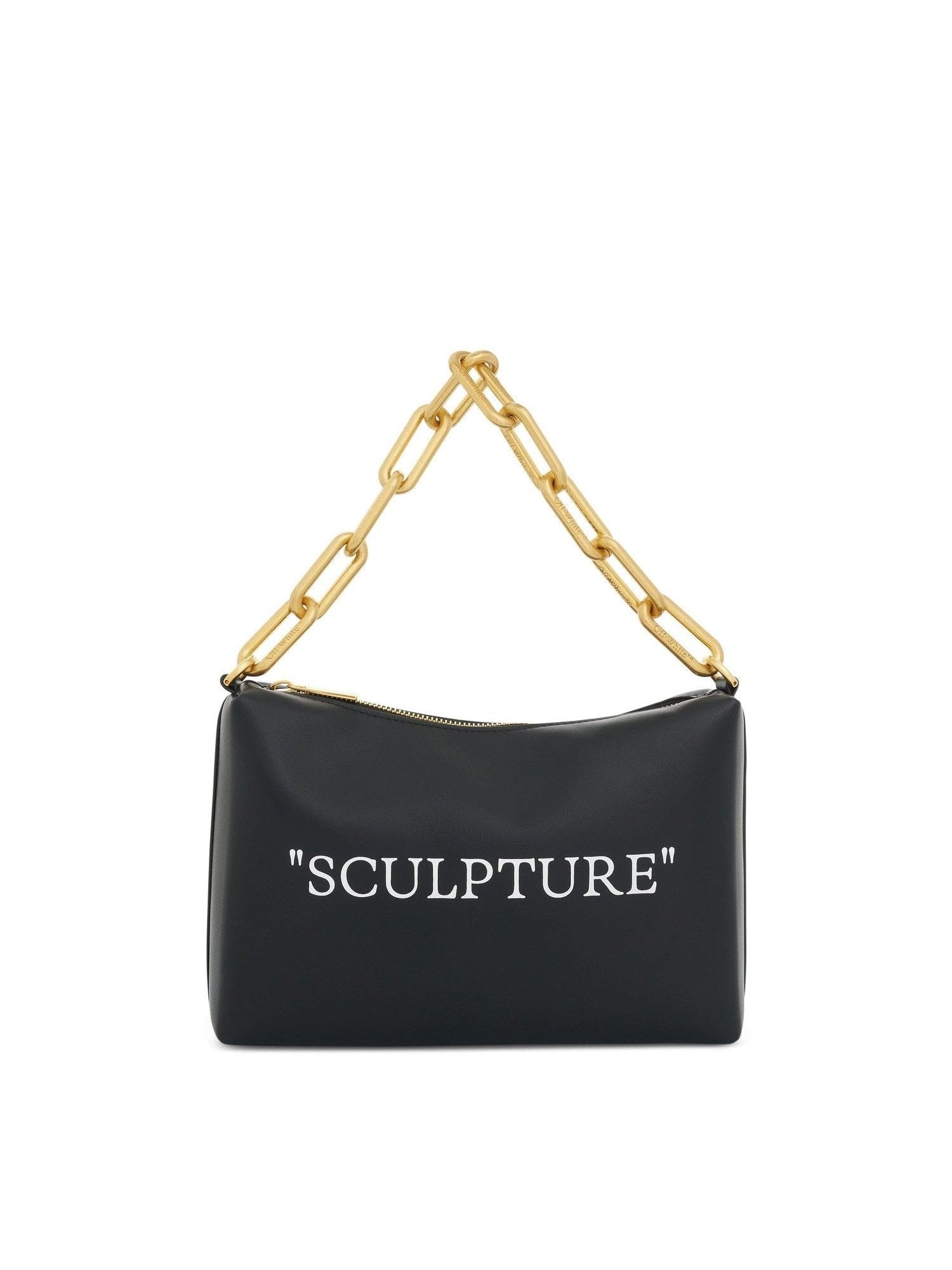 Image of Bags. Product name - Block Pouch Quote Bag in Black colour by brand - OFF-WHITE