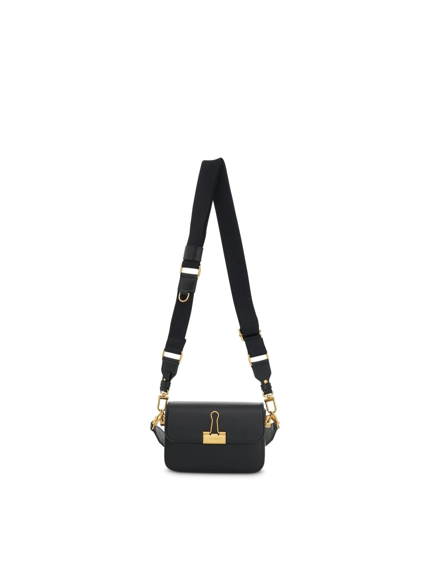 Image of Bags. Productname: OFF-WHITE Plain Small Binder Shoulder Bag in BLACK colour by brand - OFF-WHITE