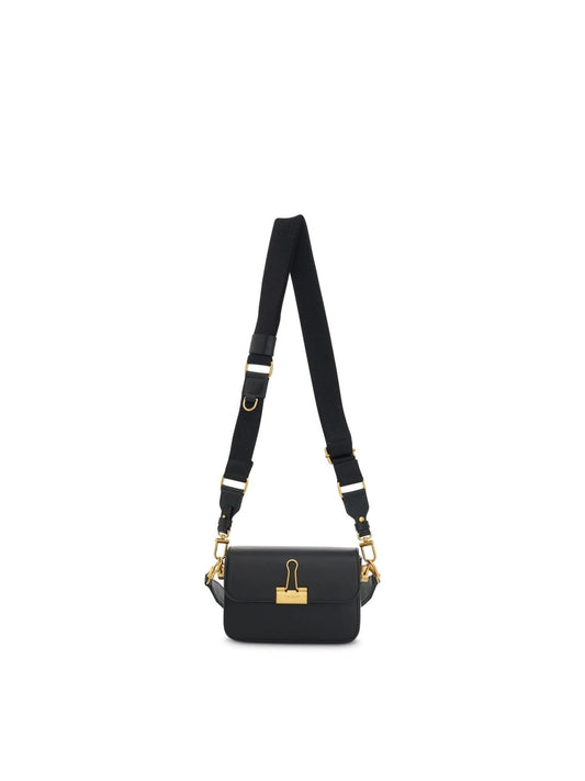 Image of Bags. Productname: OFF-WHITE Plain Small Binder Shoulder Bag in BLACK colour by brand - OFF-WHITE