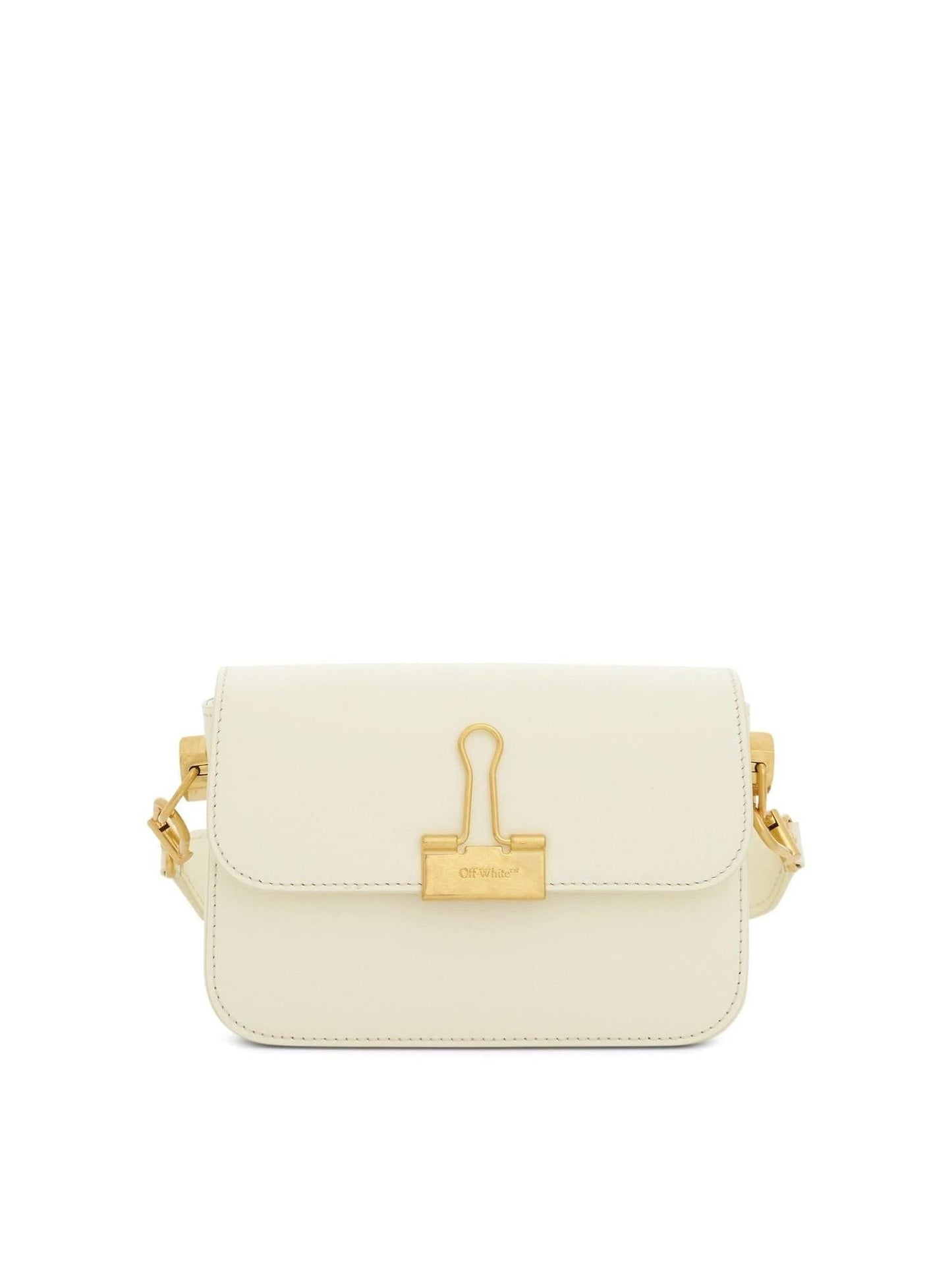 OFF-WHITE Plain Binder Shoulder Bag (Beige)