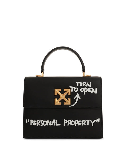 Image of Bags. Productname: OFF-WHITE Jitney 2.8 Top Handle Quote Bag in BLACK colour by brand - OFF-WHITE