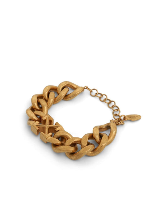 OFF-WHITE Arrow Motif Chained Bracelet (Gold)