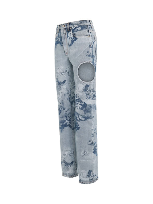 OFF-WHITE Sky Meteor Cool Baggy Jeans (Blue)