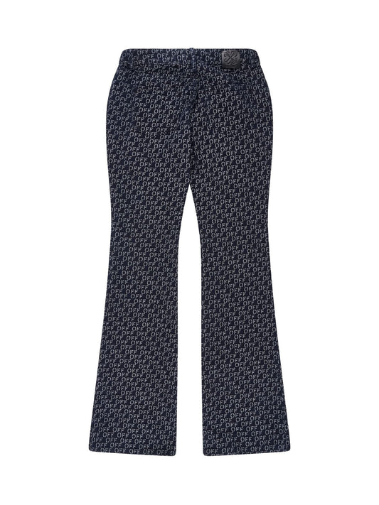 OFF-WHITE Logo Flared 5 Pockets Jeans (Blue)