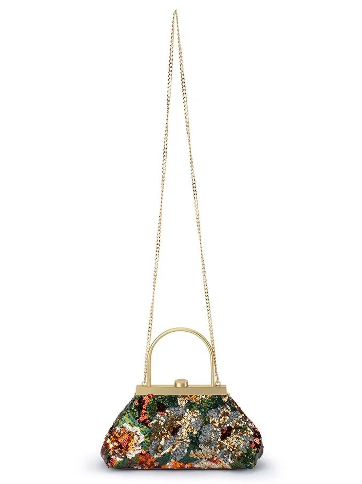 Olga Berg Audrey Sequin Top Handle Bag (Bronze)