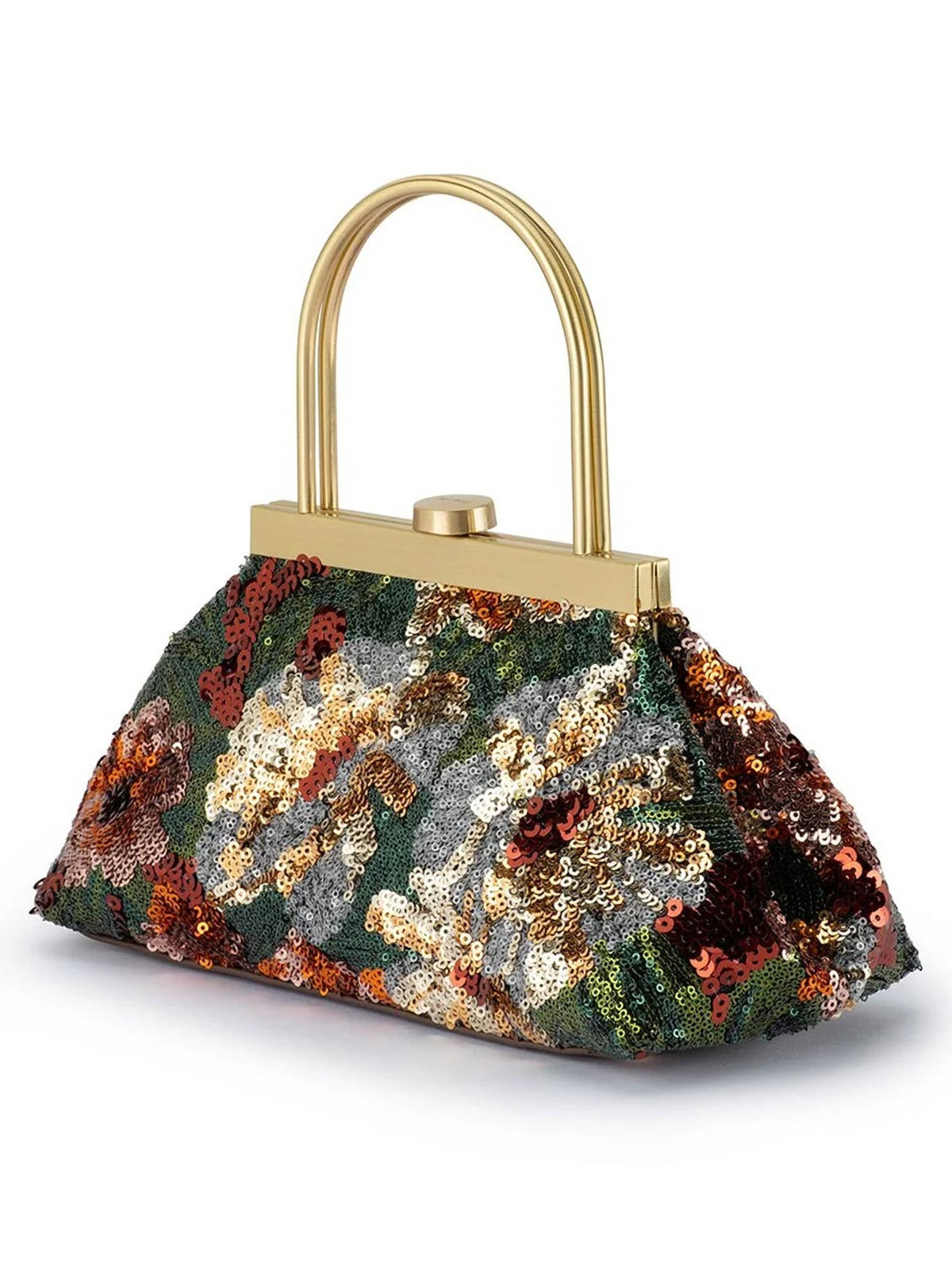 Olga Berg Audrey Sequin Top Handle Bag (Bronze)