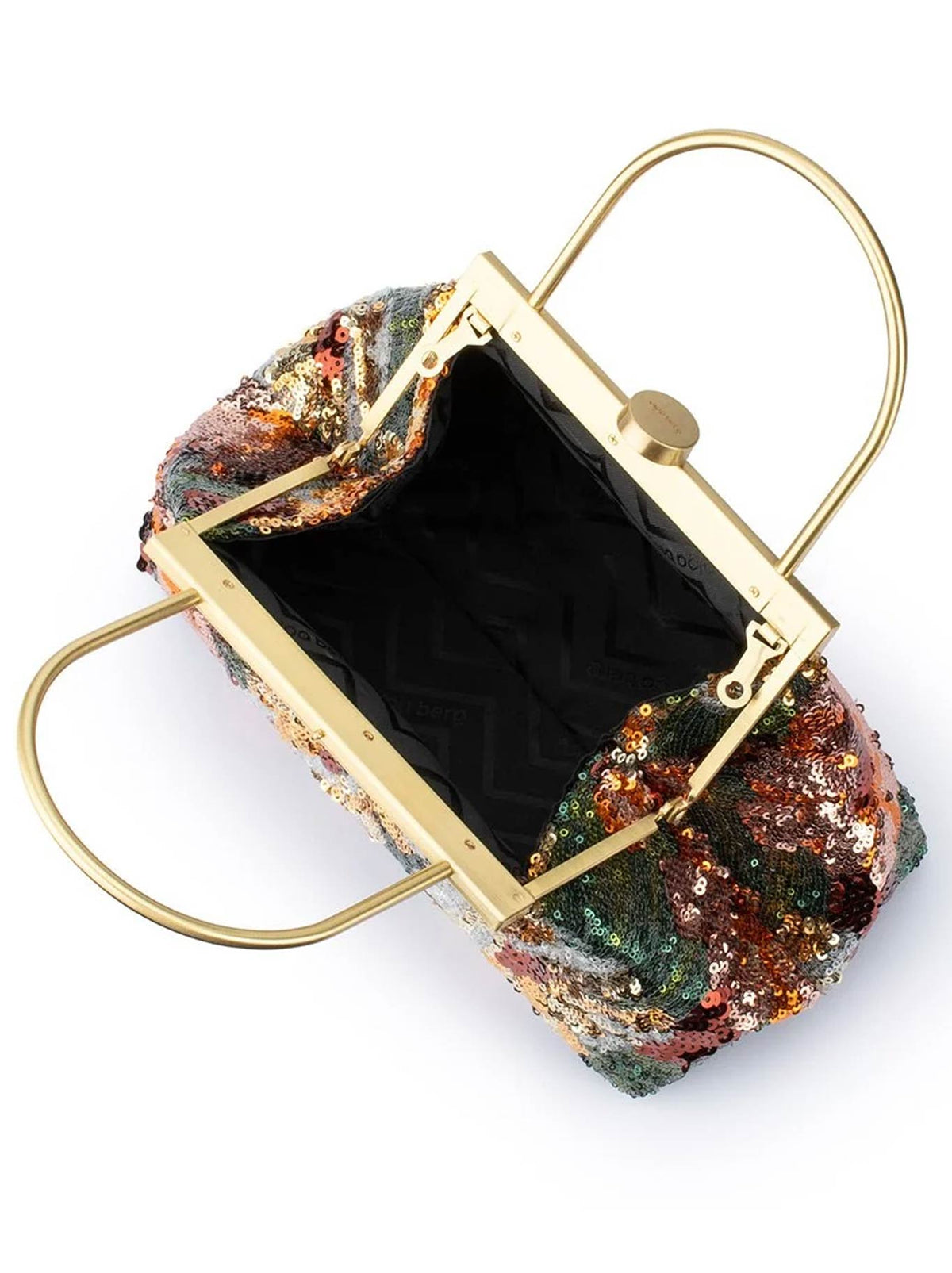Olga Berg Audrey Sequin Top Handle Bag (Bronze)