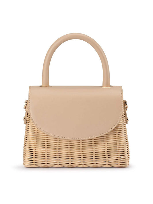 Image of Bags. Productname: OLGA BERG ELLE WICKER BAG in Natural colour by brand - Olga Berg