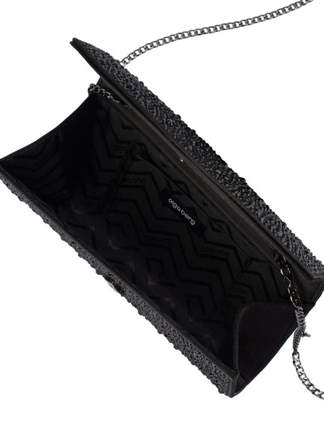 Olga Berg Emma Crystal Clutch (Black)
