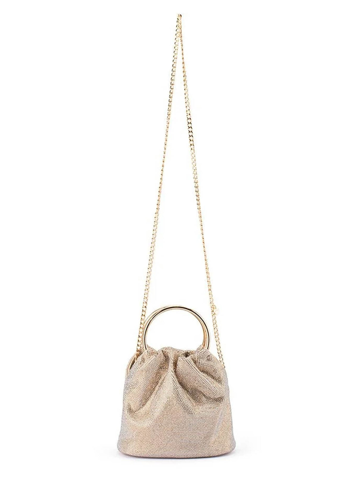 Olga Berg Mabel Crystal Top Handle Bag (Champagne)