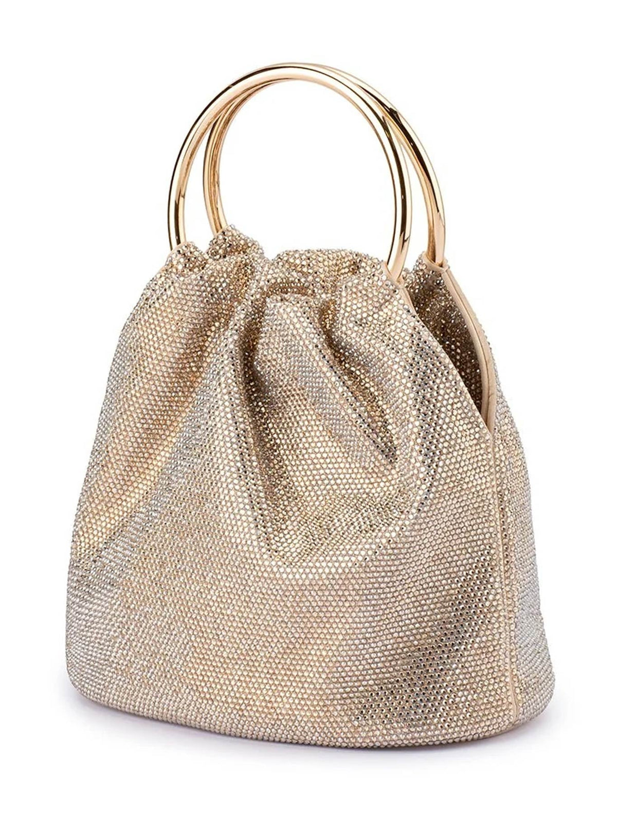 Olga Berg Mabel Crystal Top Handle Bag (Champagne)