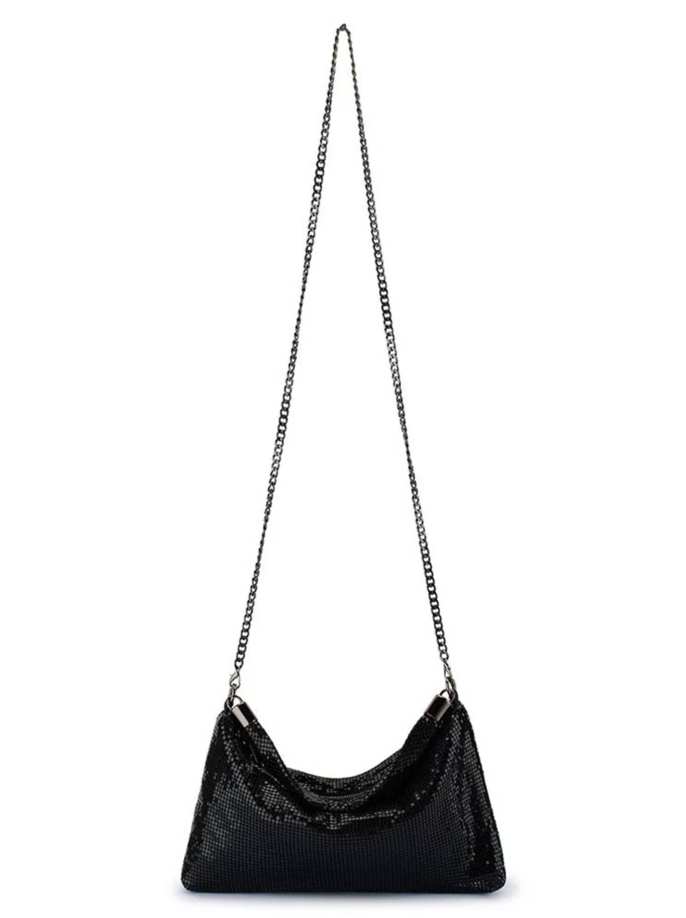 Olga Berg Marilla Mesh Zip Top Bag (Black)