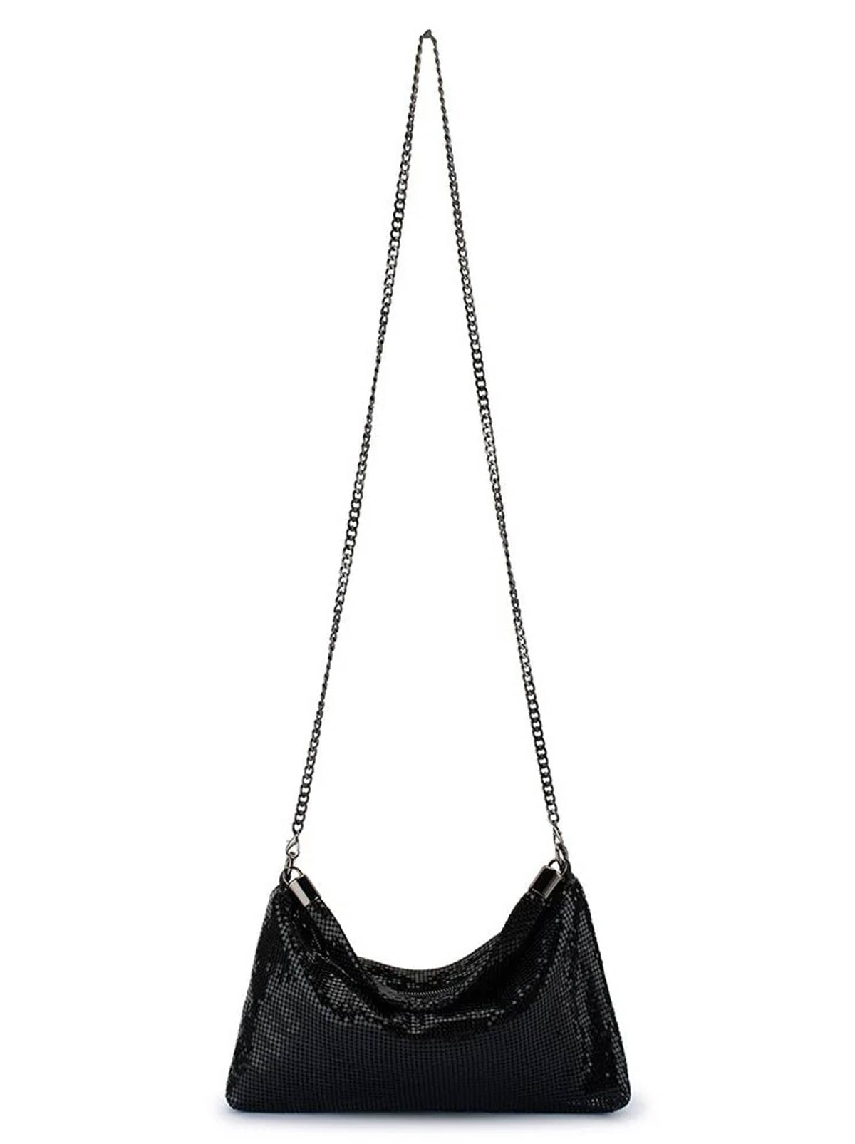 OLGA BERG MARILLA MESH ZIP TOP BAG (Black)