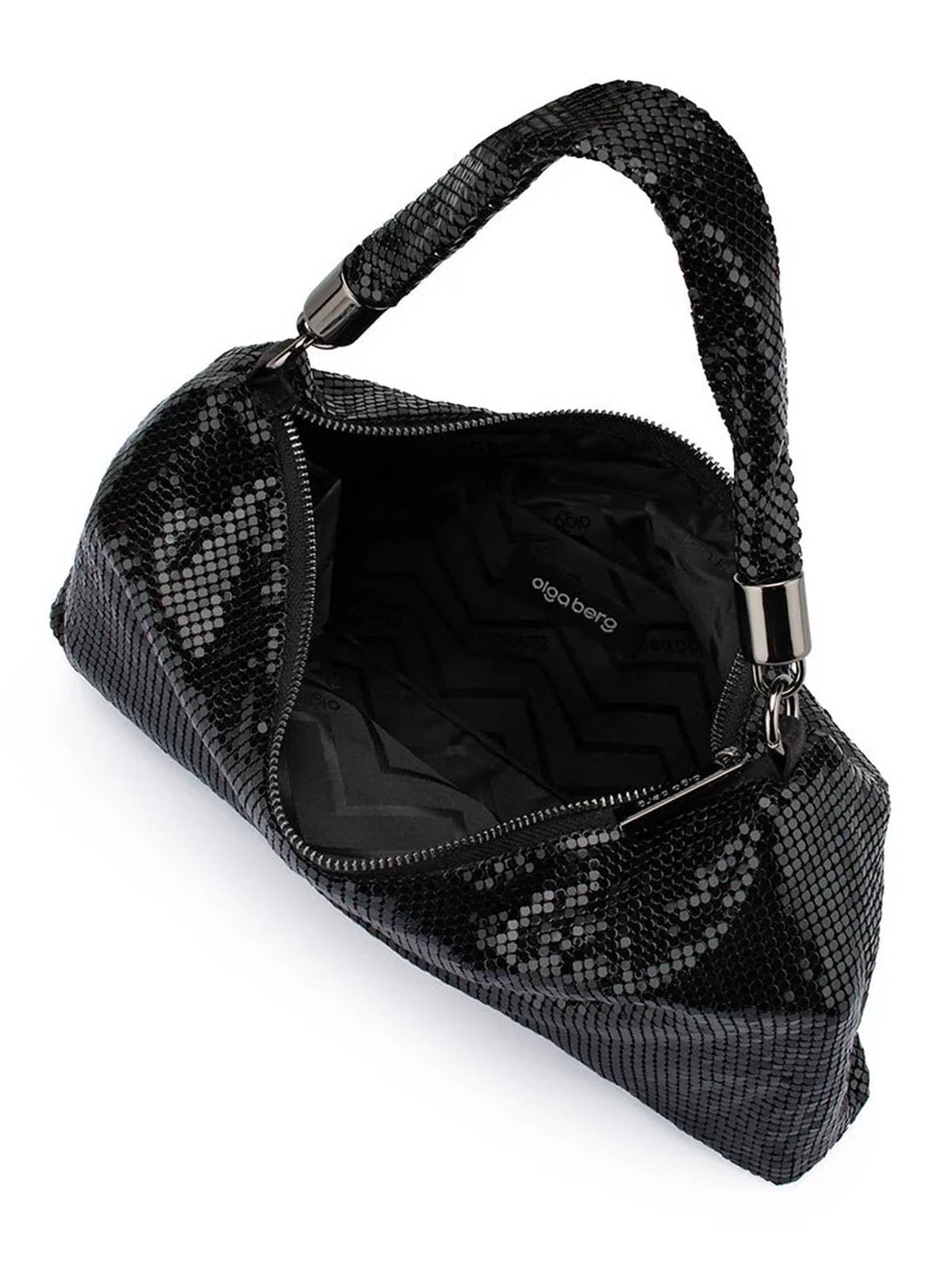 OLGA BERG MARILLA MESH ZIP TOP BAG (Black)