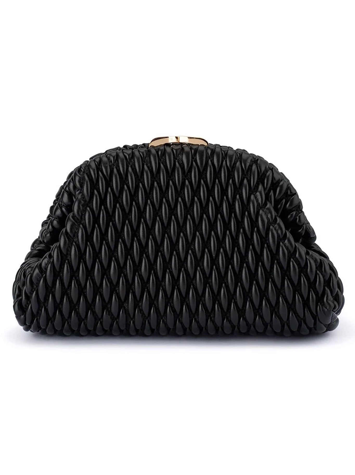 Image of Accessories. Productname: Olga Berg Paige Textured Clutch in Black colour by brand - Olga Berg