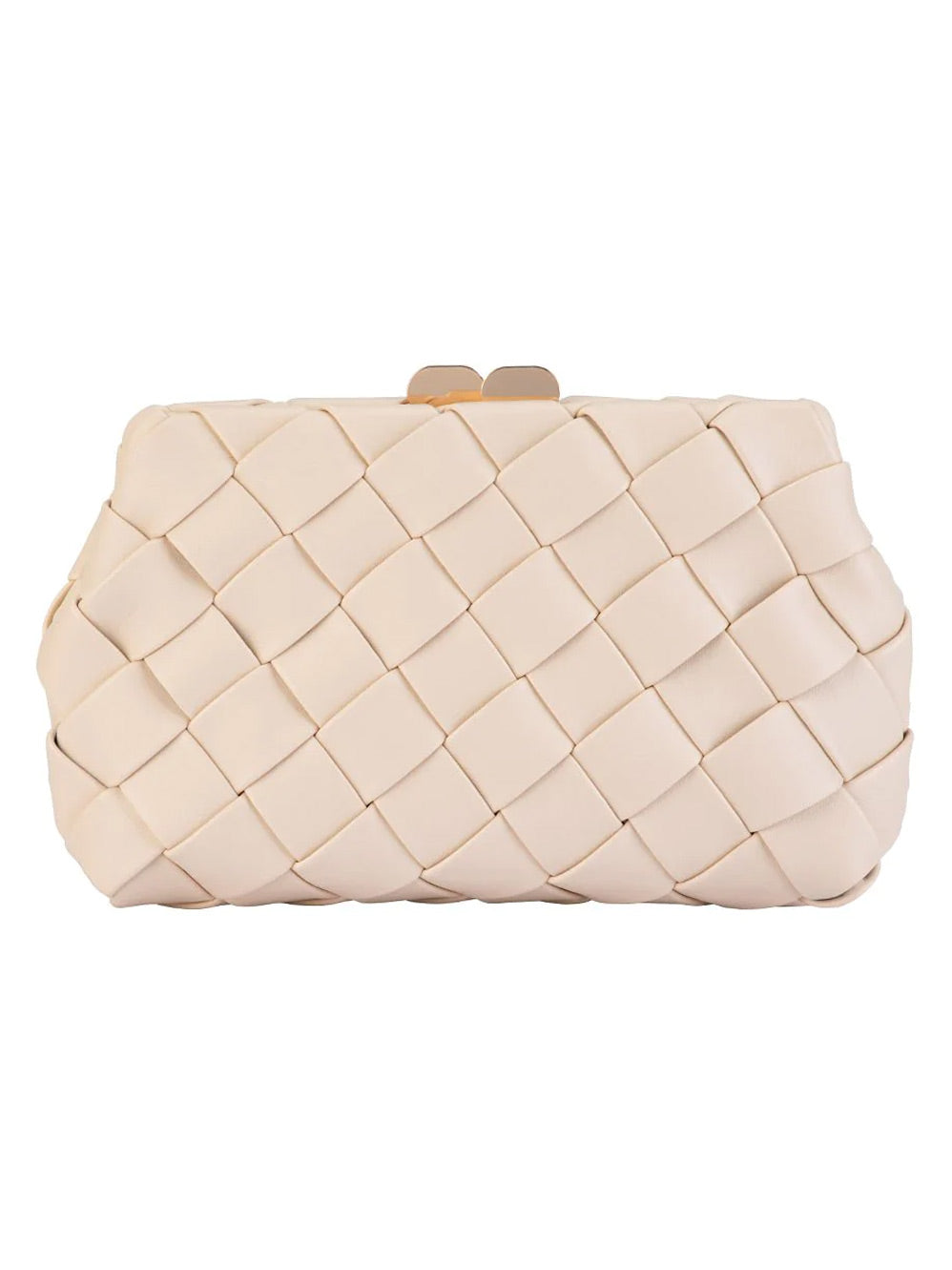 Image of Accessories. Product name - OLGA BERG QUINN WOVEN CLUTCH in Silver colour by brand - Olga Berg