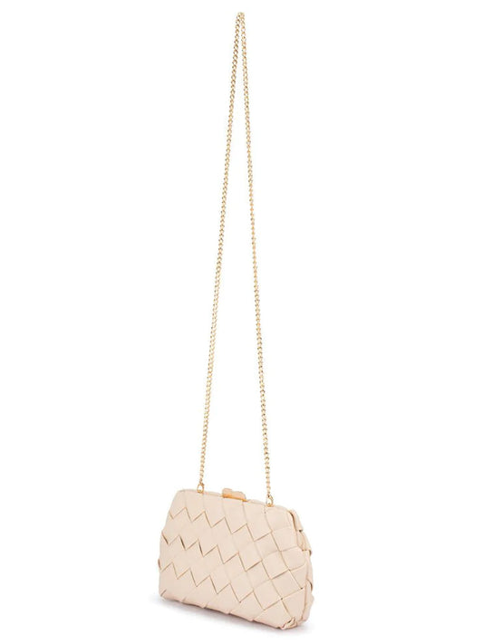 OLGA BERG QUINN WOVEN CLUTCH (Silver)