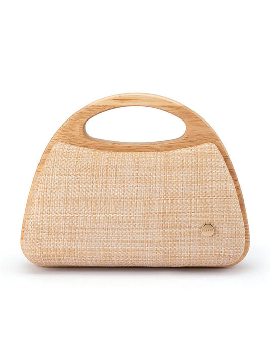 Image of Bags. Productname: OLGA BERG SARAH WOODEN BAG in Natural colour by brand - Olga Berg