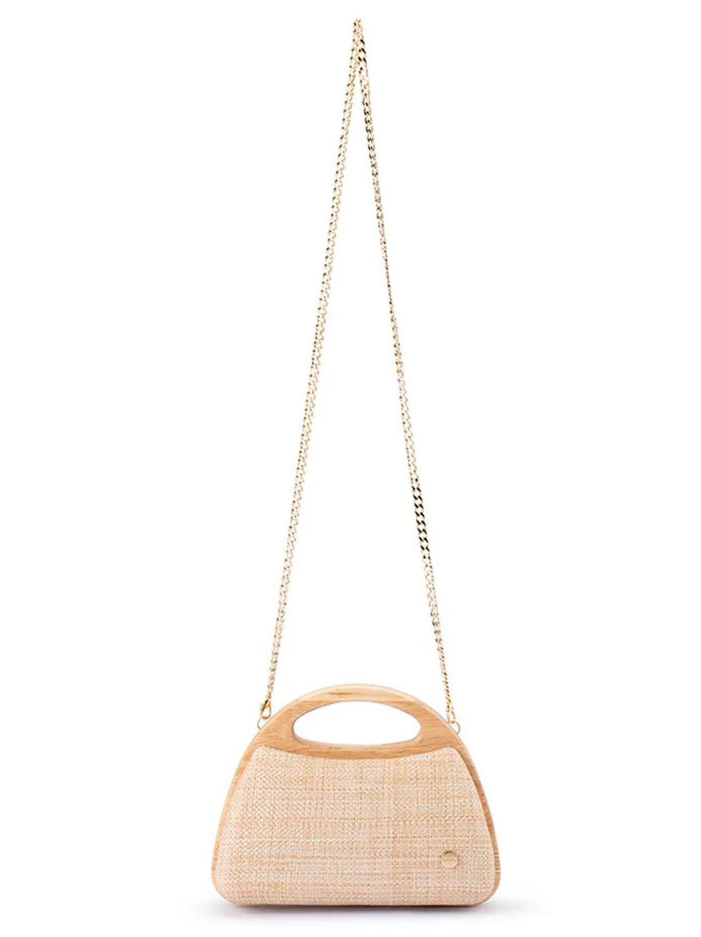 OLGA BERG SARAH WOODEN BAG (Natural)