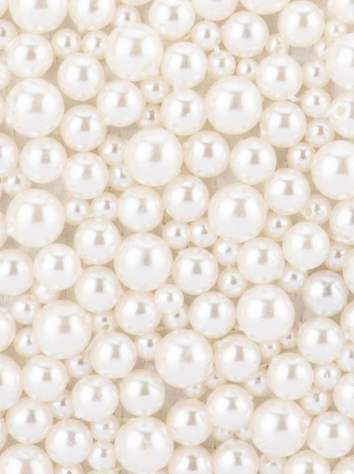 Olga Berg Valentina Pearl Clutch (Pearl Silver)