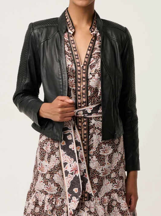 Image of Coats & Jackets. Productname: Once Was Blaire Leather Jacket in Black colour by brand - Once Was