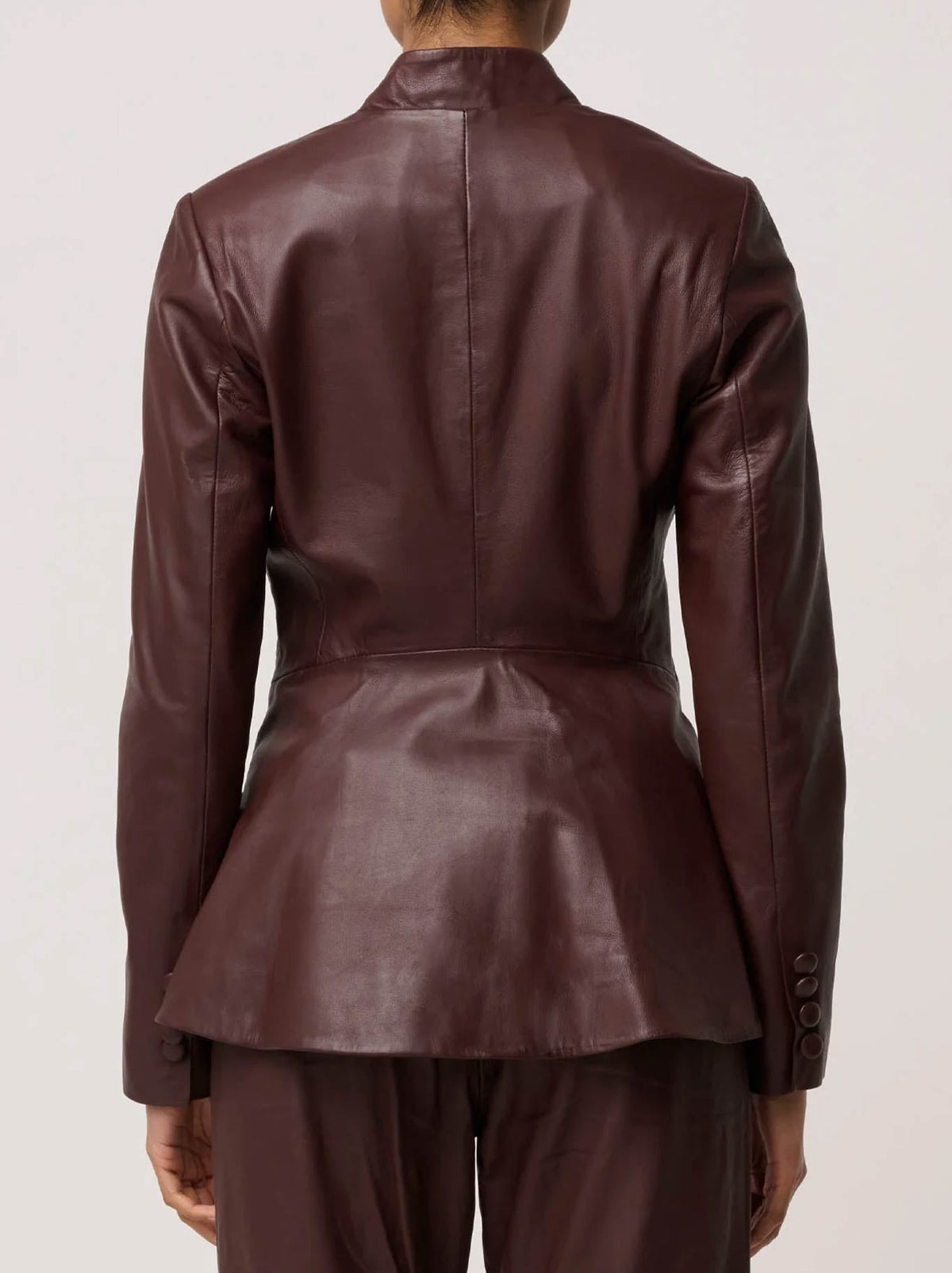 ONCE WAS CALYPSO LEATHER BLAZER (Oxblood)