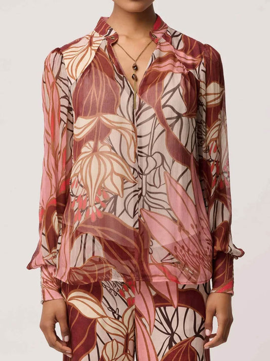 Image of Blouses. Product name - Once Was Freya Blouse in Botanica colour by brand - Once Was