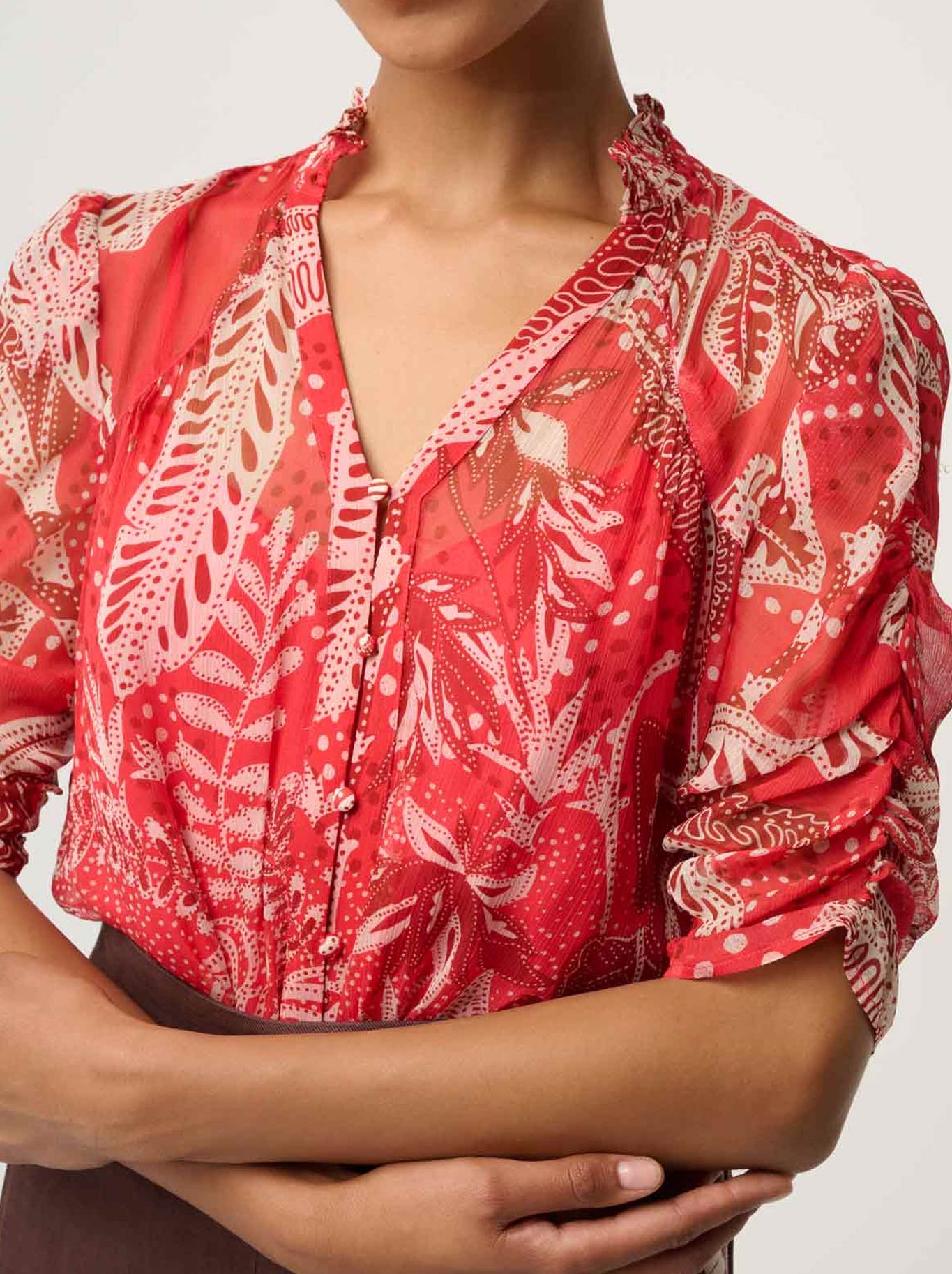 ONCE WAS LUNETTE BLOUSE (Crimson)
